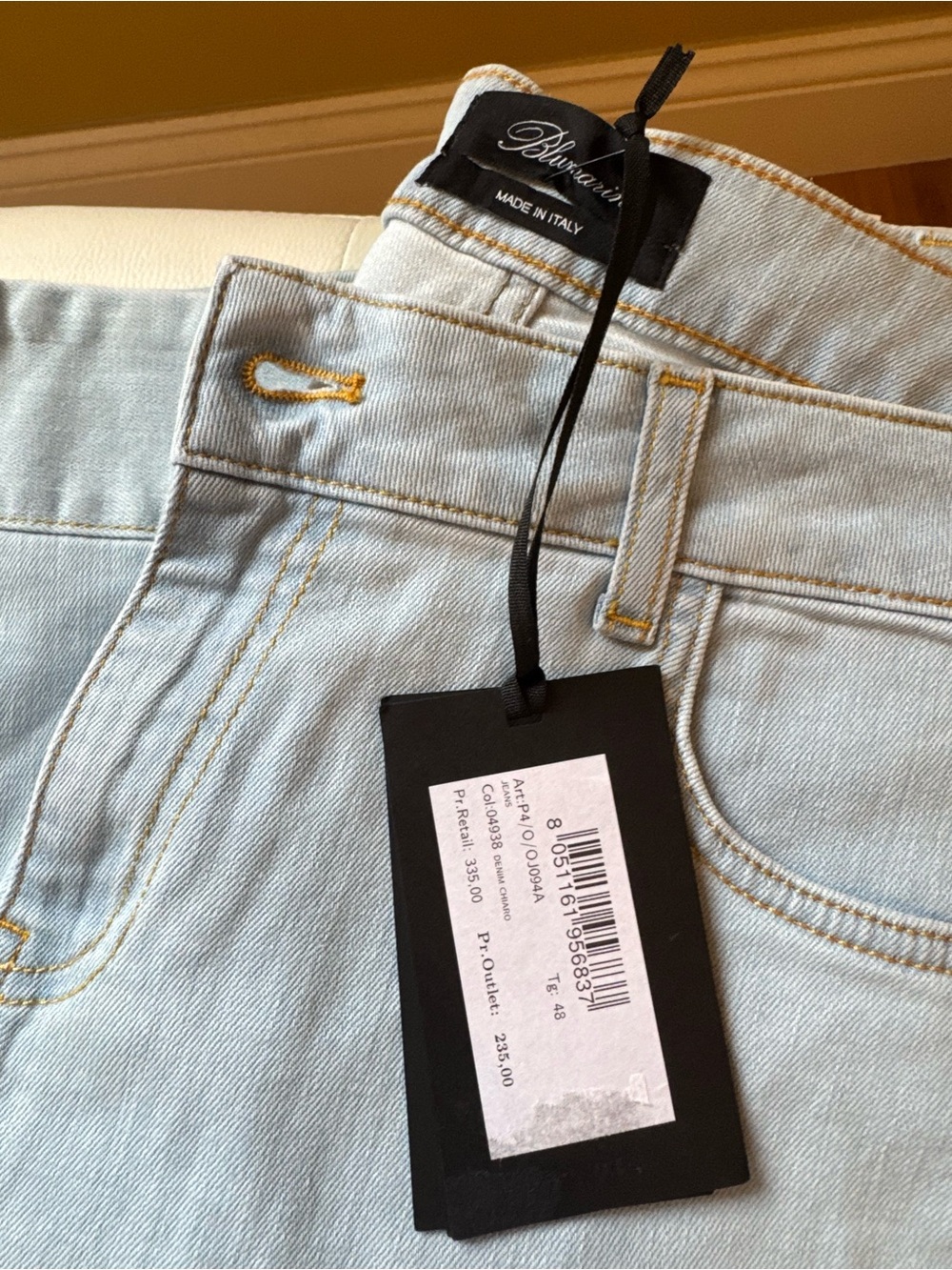 Blumarine Pale Blue High-Rise Women's Jeans